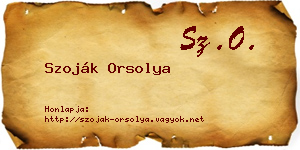 Szoják Orsolya névjegykártya